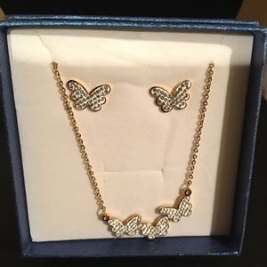 Gold over Sterling Silver Butterfly Set
